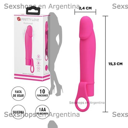 Vibrador con 10 velocidades y anillo para sujetar